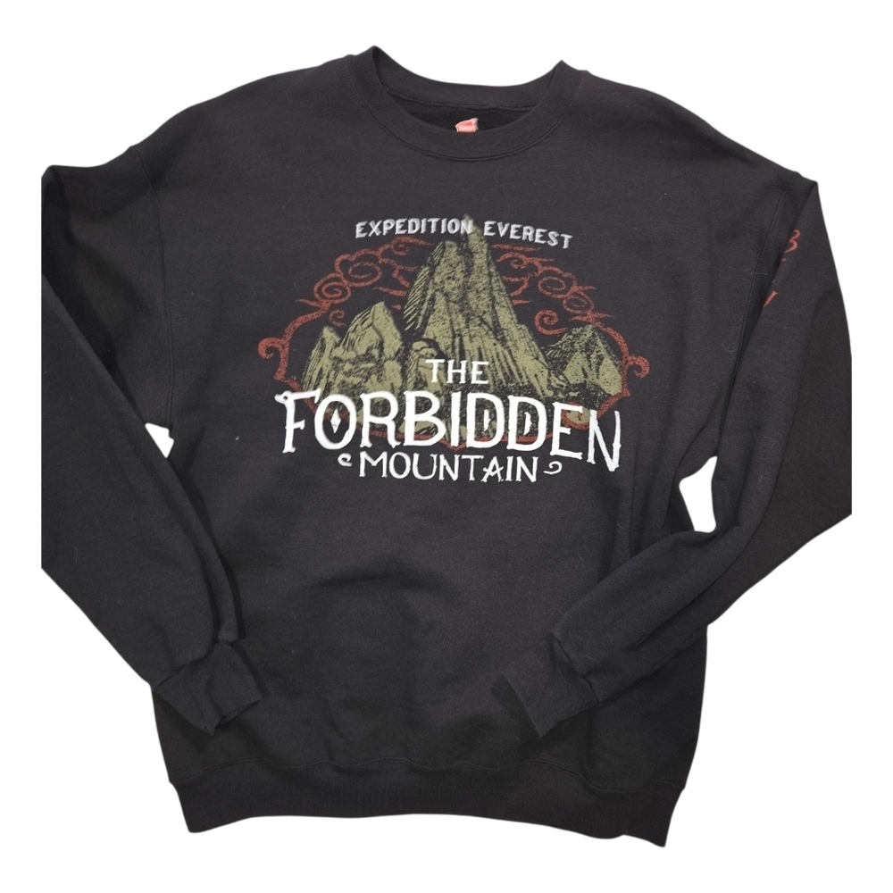 Disney Parks collectible Expedition Everest Black crew neck sweatshirt Large